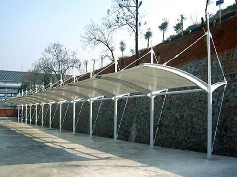 Steel membrane structure car parking shed for outdoor